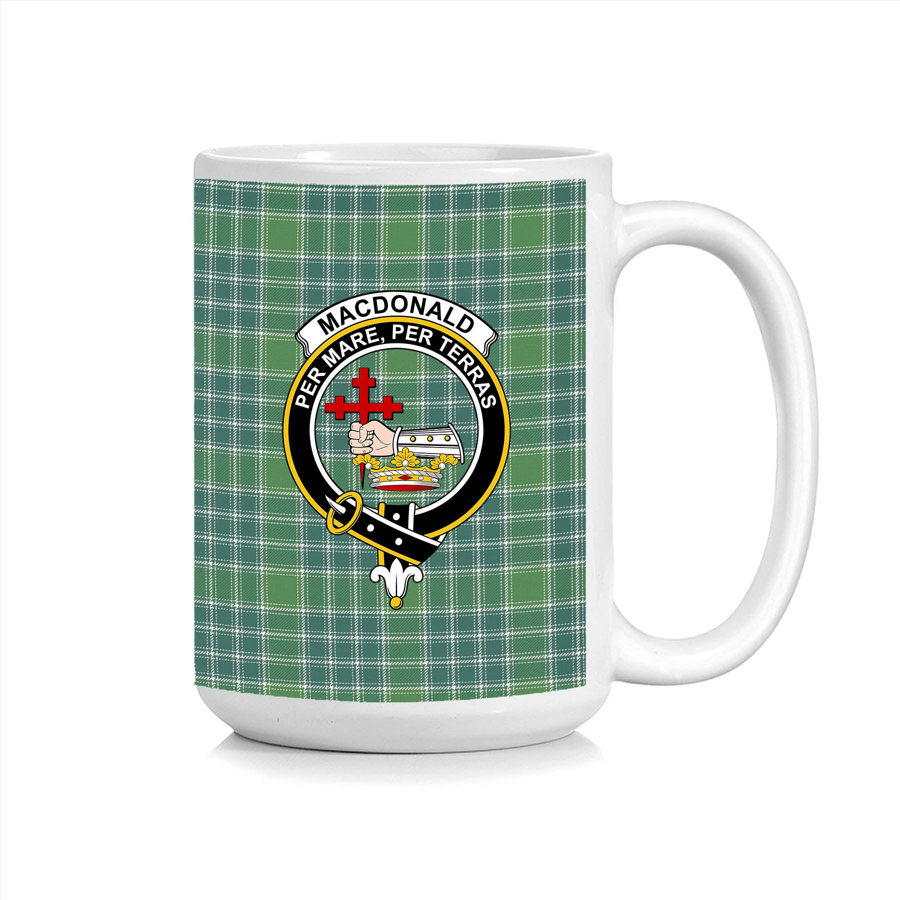ScosTee Shop Scottish MacDonald Lord of the Isles Hunting Ancient Crest Tartan Ceramic Mug