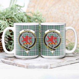 ScosTee Shop Scottish Kelly of Sleat Hunting Ancient Crest Tartan Ceramic Mug
