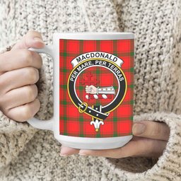 ScosTee Shop Scottish MacDonald of Sleat SC Crest Tartan Ceramic Mug