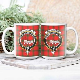 ScosTee Shop Scottish MacDonald of Sleat SC Crest Tartan Ceramic Mug