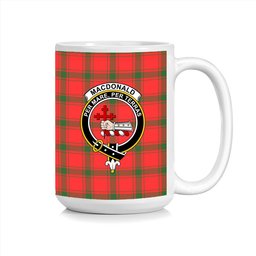 ScosTee Shop Scottish MacDonald of Sleat SC Crest Tartan Ceramic Mug