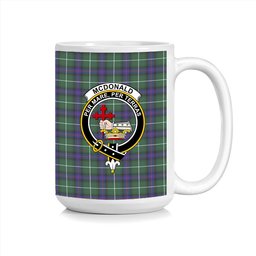 ScosTee Shop Scottish McDonald of the Isles Hunting Modern Crest Tartan Ceramic Mug