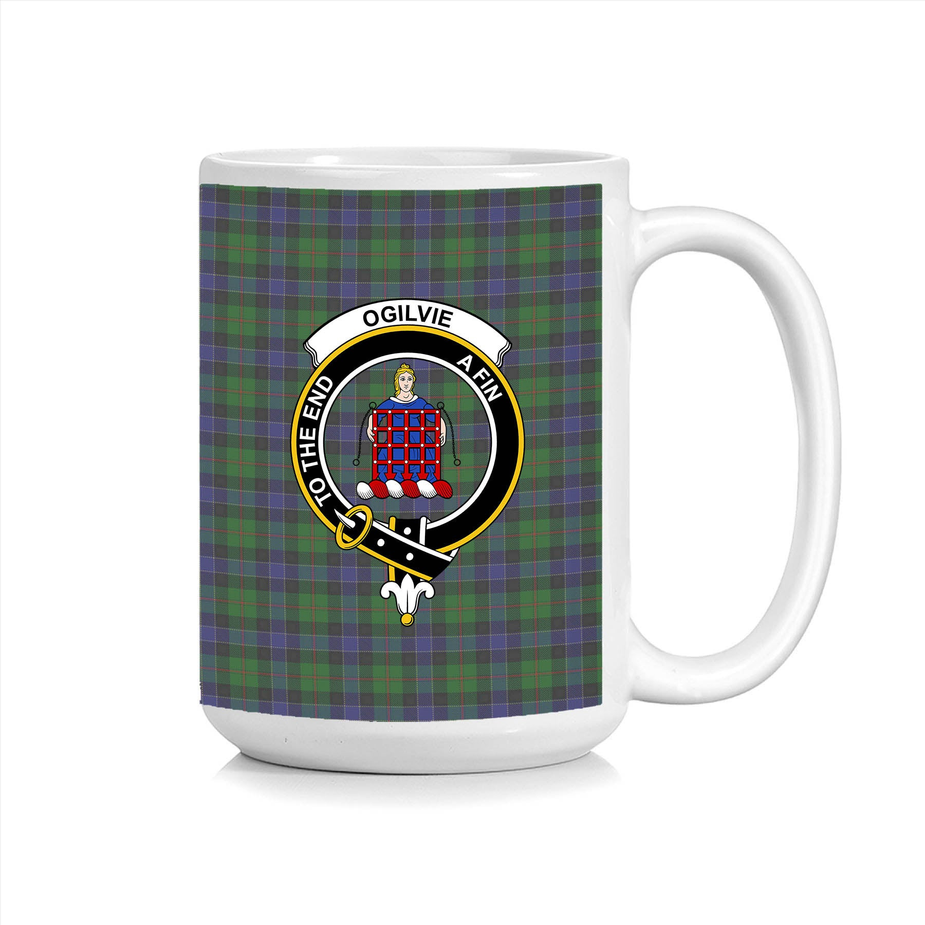 ScosTee Shop Scottish Ogilvie of Inverarity VS 2 Crest Tartan Ceramic Mug