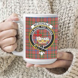 ScosTee Shop Scottish McDonald of Glenaladale Ancient Crest Tartan Ceramic Mug