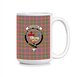 ScosTee Shop Scottish McDonald of Glenaladale Ancient Crest Tartan Ceramic Mug