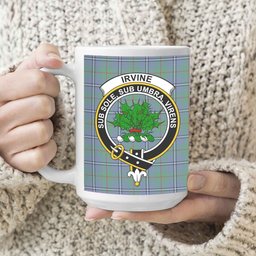 ScosTee Shop Scottish Irvine of Glentulchan Ancient Crest Tartan Ceramic Mug