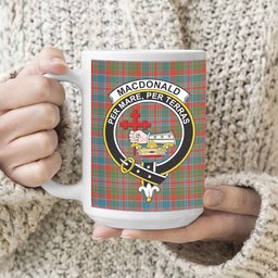 ScosTee Shop Scottish MacDonald of Boisdale Ancient Crest Tartan Ceramic Mug
