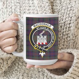 ScosTee Shop Scottish MacDonald of Clan Ranald Crest Tartan Ceramic Mug