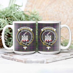 ScosTee Shop Scottish MacDonald of Clan Ranald Crest Tartan Ceramic Mug