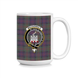 ScosTee Shop Scottish MacDonald of Clan Ranald Crest Tartan Ceramic Mug