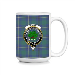 ScosTee Shop Scottish Irvine of Bonshaw Modern Crest Tartan Ceramic Mug