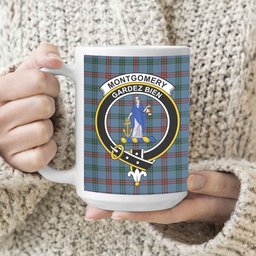 ScosTee Shop Scottish Montgomery of Ayrshire Ancient Crest Tartan Ceramic Mug