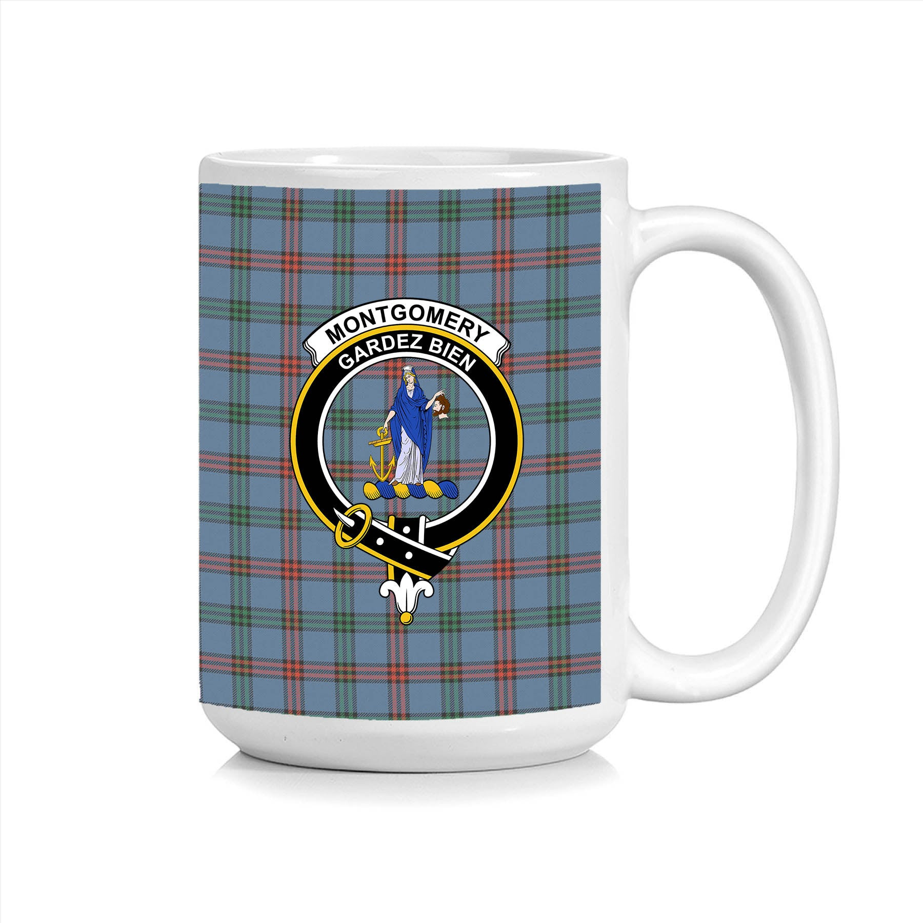 ScosTee Shop Scottish Montgomery of Ayrshire Ancient Crest Tartan Ceramic Mug