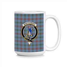 ScosTee Shop Scottish Montgomery of Ayrshire Ancient Crest Tartan Ceramic Mug