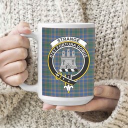 ScosTee Shop Scottish Strange of Balkaskie Modern Crest Tartan Ceramic Mug