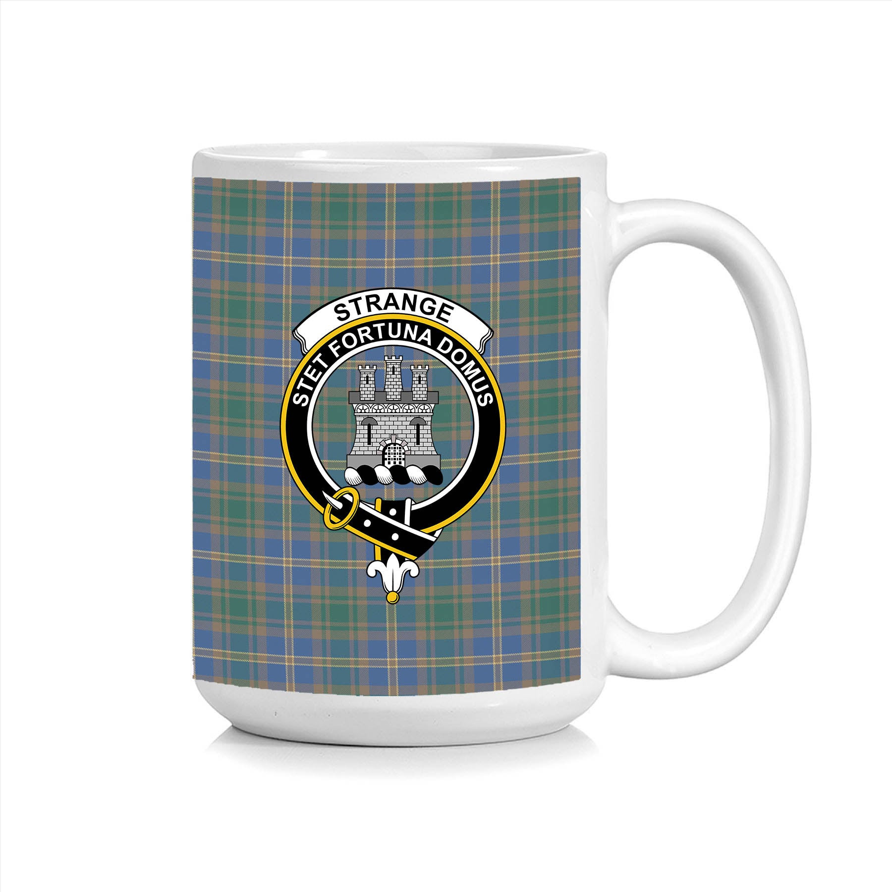 ScosTee Shop Scottish Strange of Balkaskie Modern Crest Tartan Ceramic Mug
