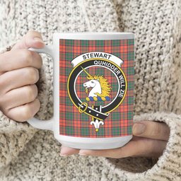 ScosTee Shop Scottish Stewart of Appin Ancient Crest Tartan Ceramic Mug