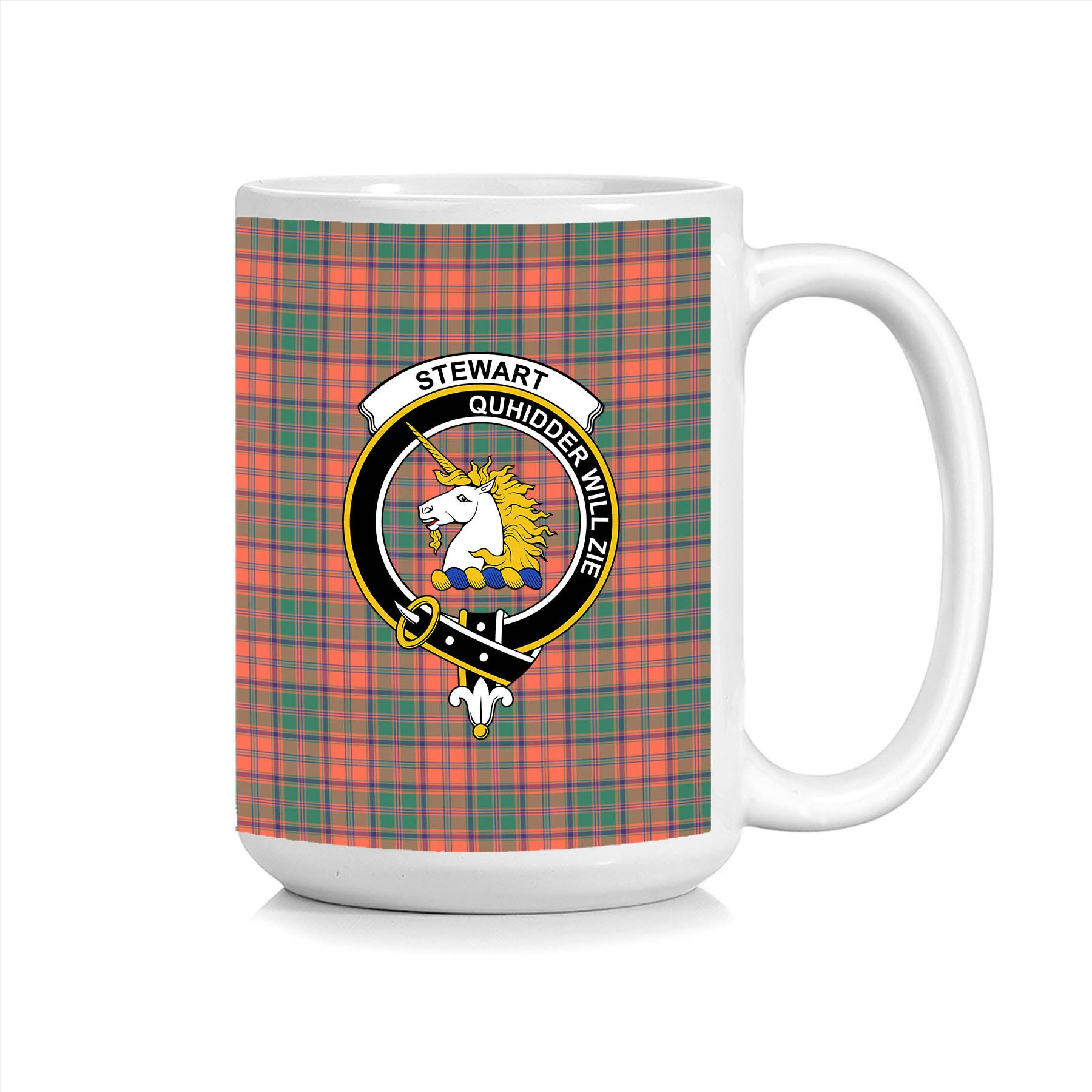 ScosTee Shop Scottish Stewart of Appin Ancient Crest Tartan Ceramic Mug