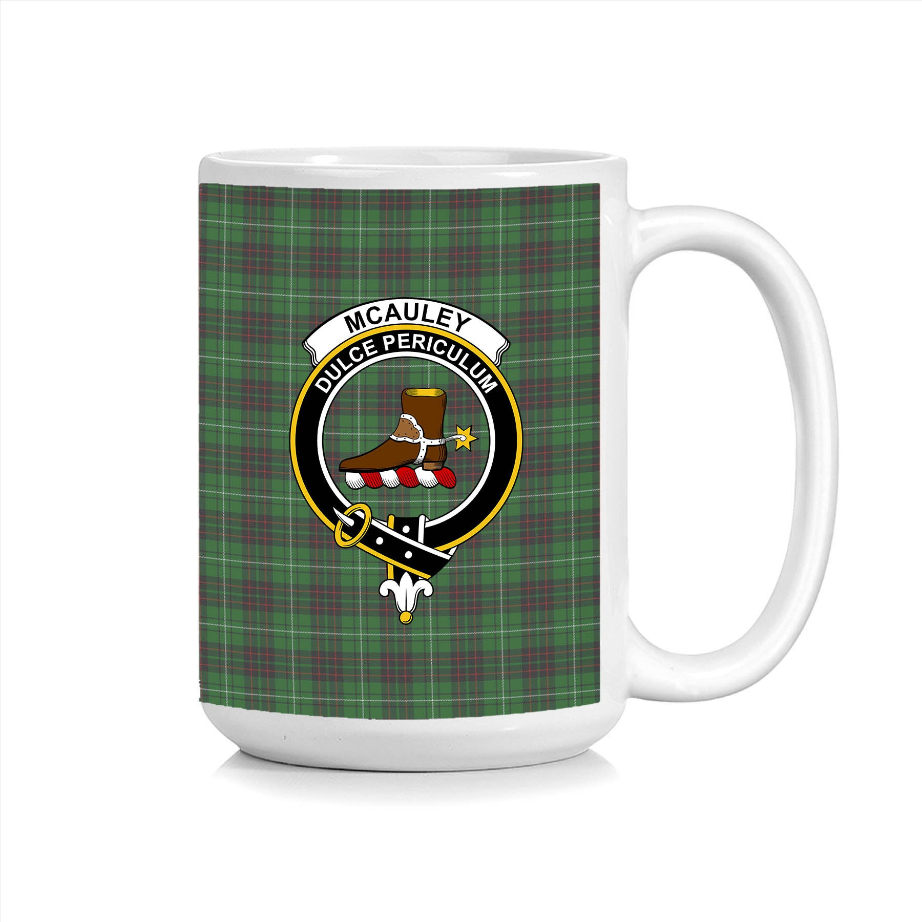 ScosTee Shop Scottish McAuley of Lewis Crest Tartan Ceramic Mug