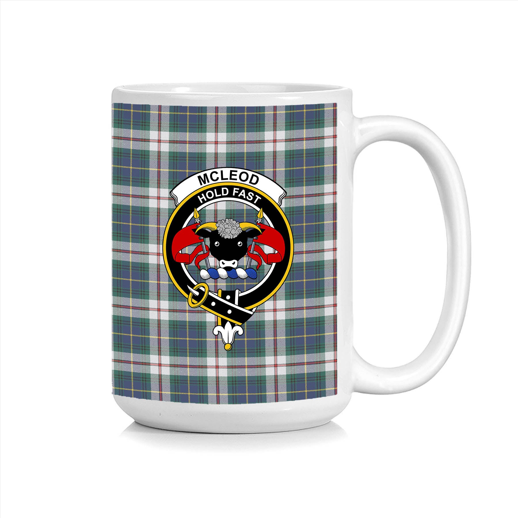 ScosTee Shop Scottish McLeod Of Californian Modern Crest Tartan Ceramic Mug