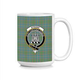 ScosTee Shop Scottish Strang of Balkaskie Ancient Crest Tartan Ceramic Mug