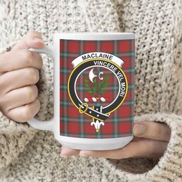 ScosTee Shop Scottish MacLaine of Lochbuie Coburn Crest Tartan Ceramic Mug