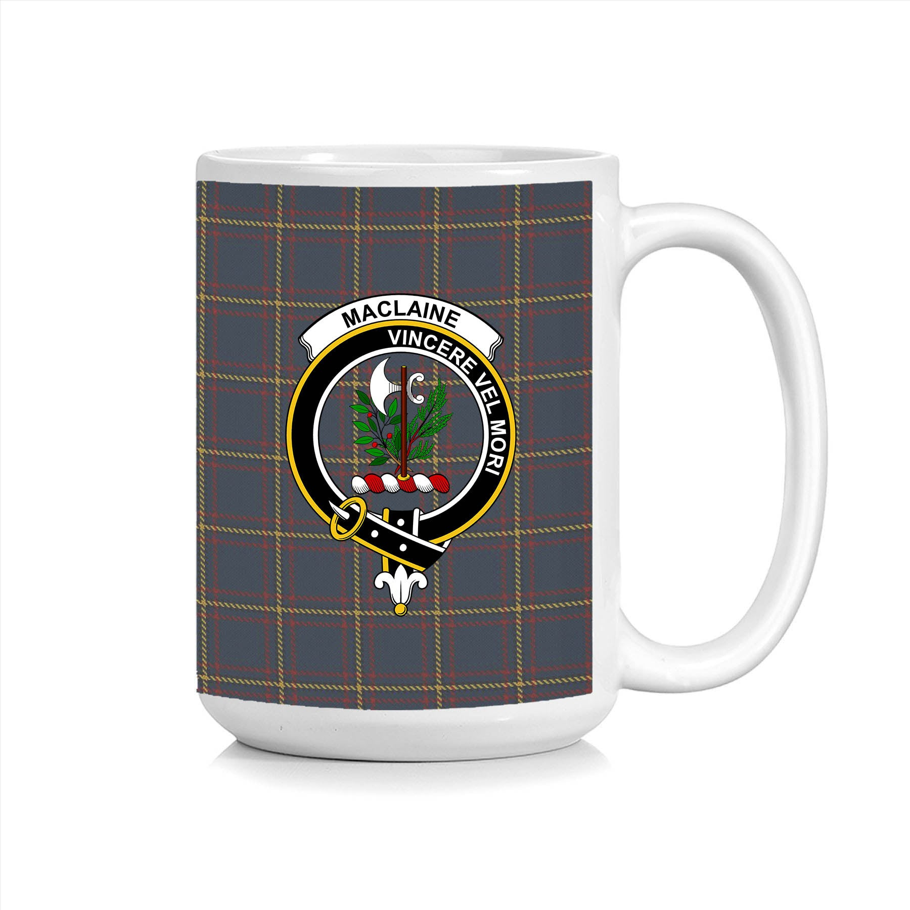 ScosTee Shop Scottish MacLaine of Lochbuie Hunting Crest Tartan Ceramic Mug