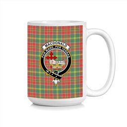 ScosTee Shop Scottish MacDonald of Kingsburgh Modern Crest Tartan Ceramic Mug
