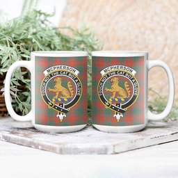 ScosTee Shop Scottish McPherson of Cluny Ancient Crest Tartan Ceramic Mug
