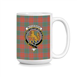 ScosTee Shop Scottish McPherson of Cluny Ancient Crest Tartan Ceramic Mug