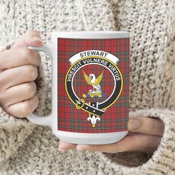 ScosTee Shop Scottish Stewart of Galloway VS Crest Tartan Ceramic Mug