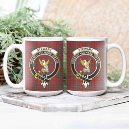 ScosTee Shop Scottish Stewart of Galloway VS Crest Tartan Ceramic Mug