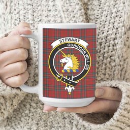 ScosTee Shop Scottish Stewart of Appin VS Crest Tartan Ceramic Mug