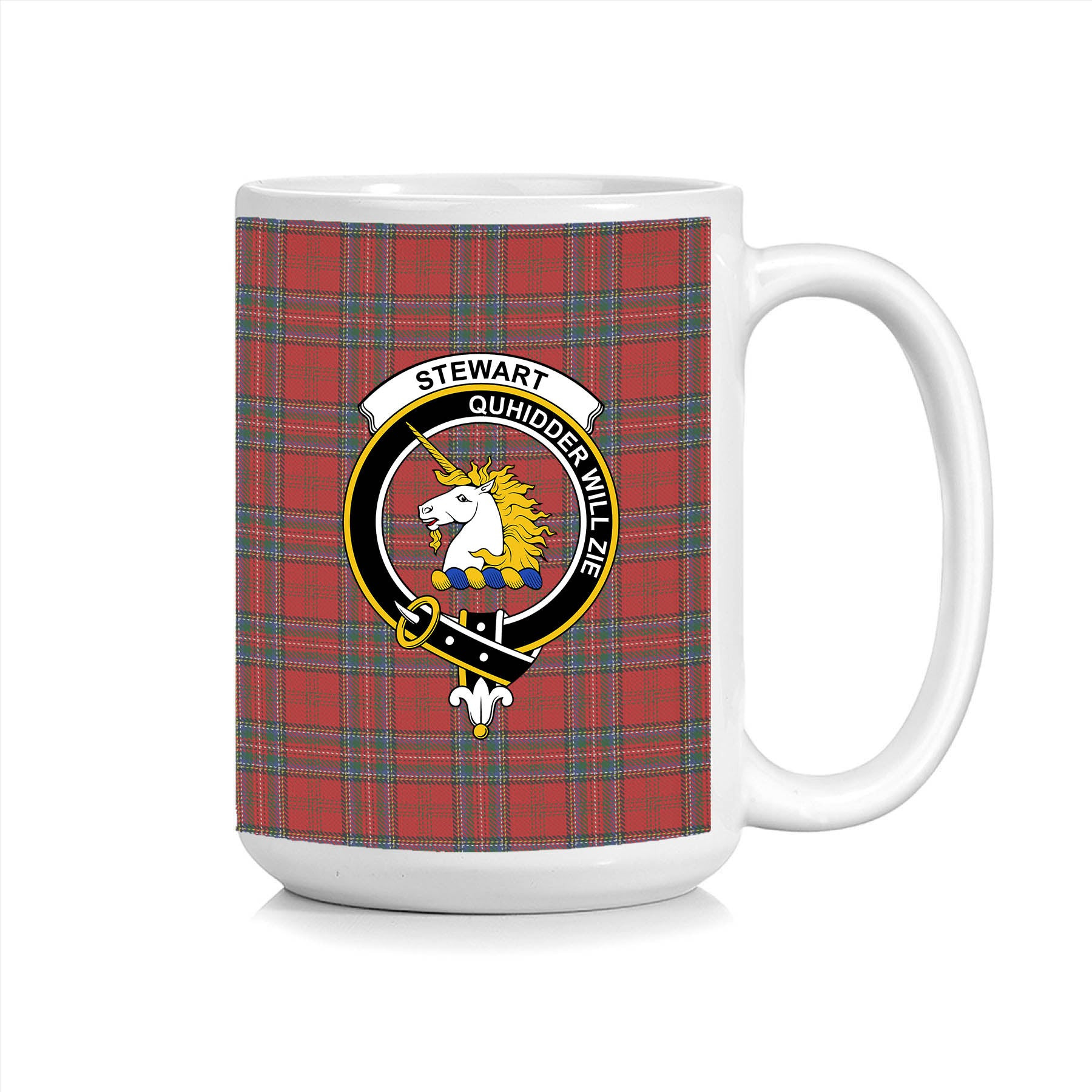 ScosTee Shop Scottish Stewart of Appin VS Crest Tartan Ceramic Mug