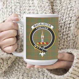 ScosTee Shop Scottish MacAlister of Glenbarr Hunting Modern Crest Tartan Ceramic Mug