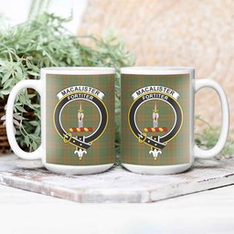 ScosTee Shop Scottish MacAlister of Glenbarr Hunting Modern Crest Tartan Ceramic Mug