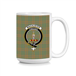ScosTee Shop Scottish MacAlister of Glenbarr Hunting Modern Crest Tartan Ceramic Mug