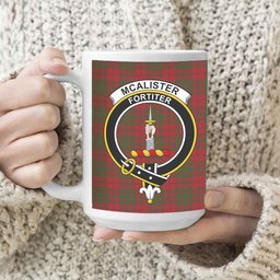 ScosTee Shop Scottish McAlister of Glenbarr Crest Tartan Ceramic Mug