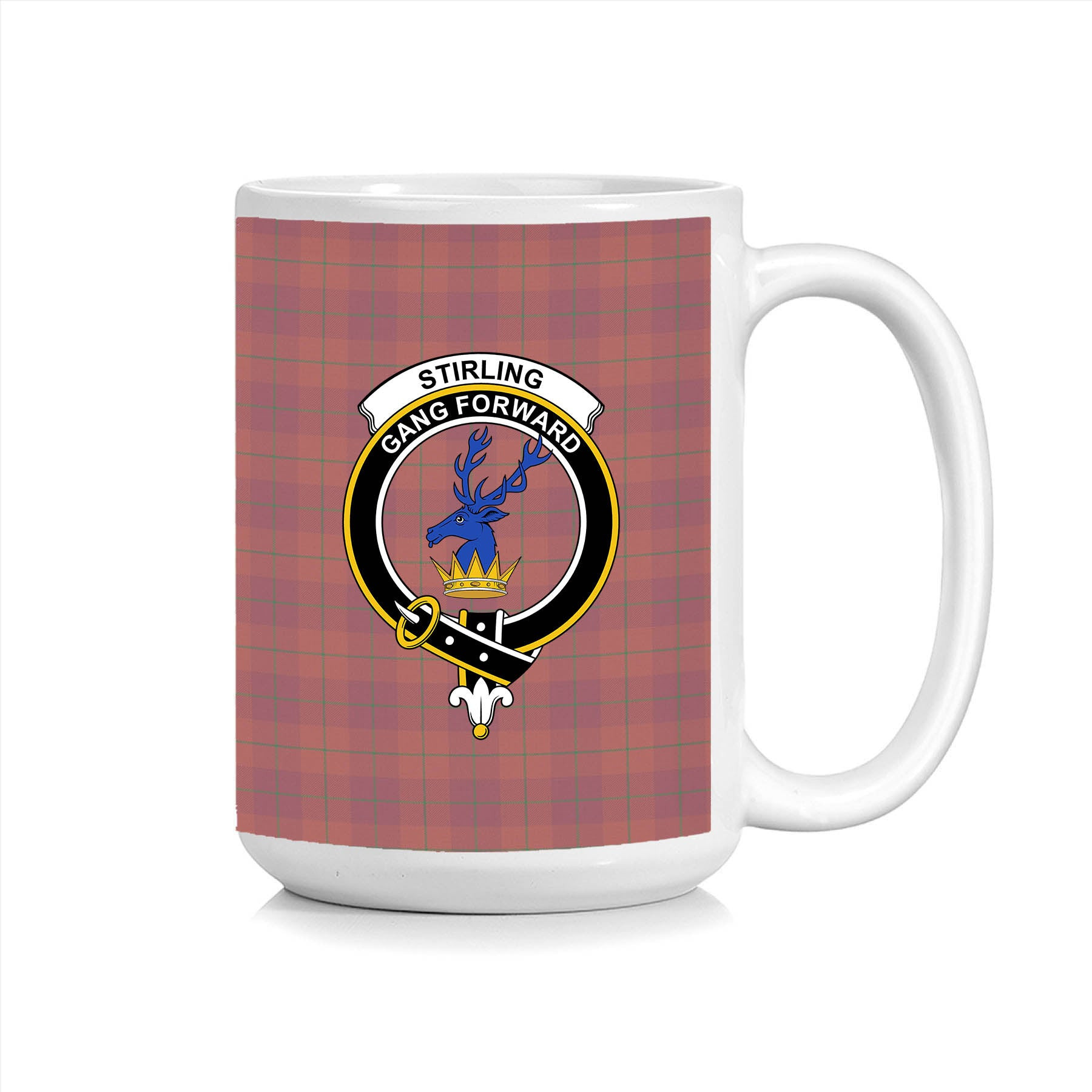 ScosTee Shop Scottish Stirling of Keir Ancient Crest Tartan Ceramic Mug