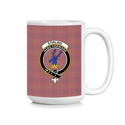ScosTee Shop Scottish Stirling of Keir Ancient Crest Tartan Ceramic Mug