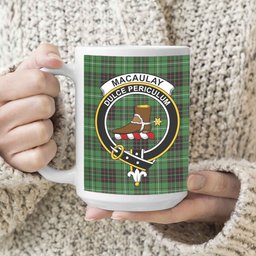 ScosTee Shop Scottish MacAulay of Lewis Ancient Crest Tartan Ceramic Mug