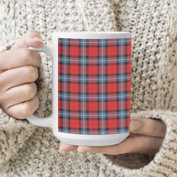 ScotsTee Shop Scottish Baillie of Polkemmet Red Modern Tartan Ceramic Mug