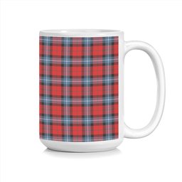 ScotsTee Shop Scottish Baillie of Polkemmet Red Modern Tartan Ceramic Mug