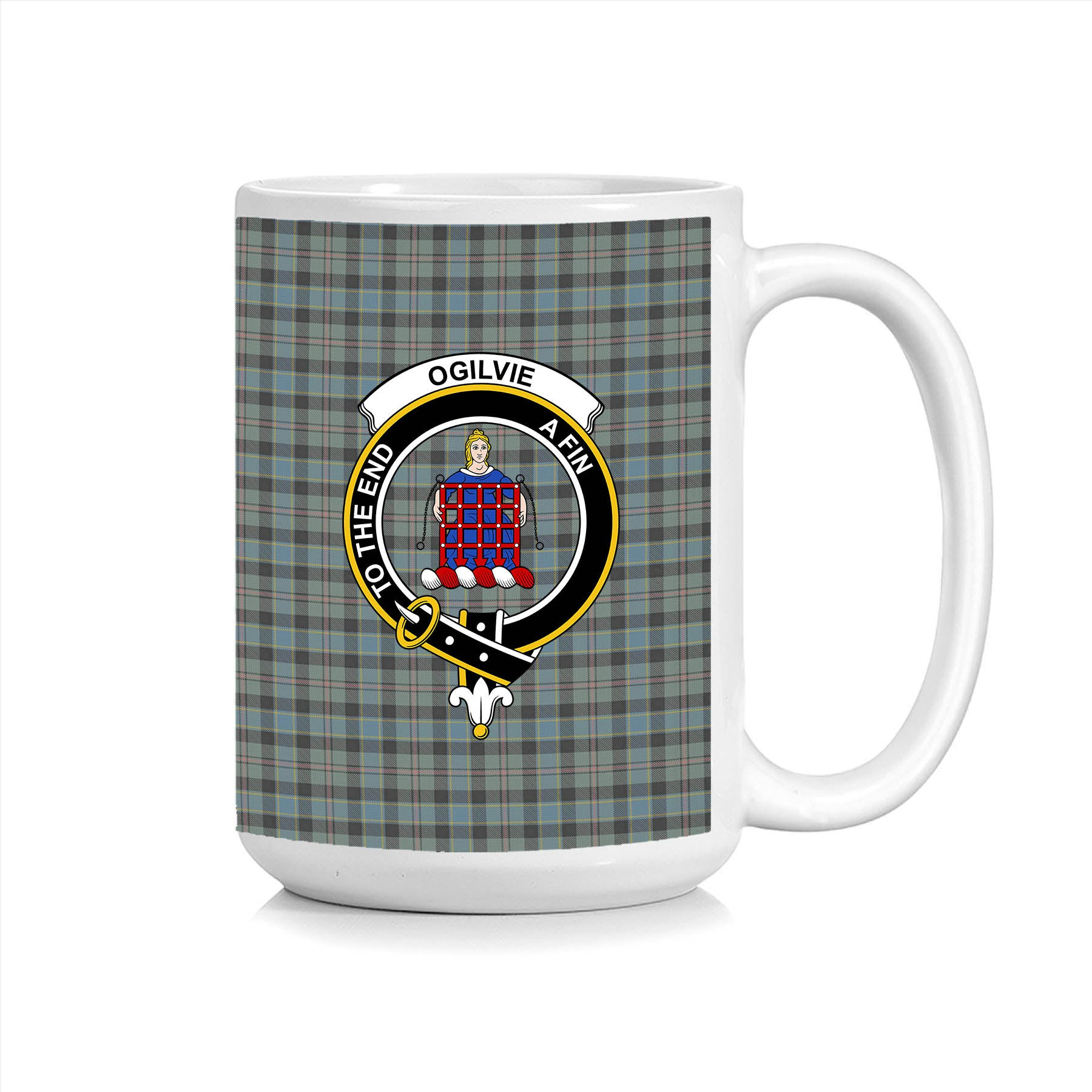 ScosTee Shop Scottish Ogilvie of Inverarity – VS 1 Crest Tartan Ceramic Mug