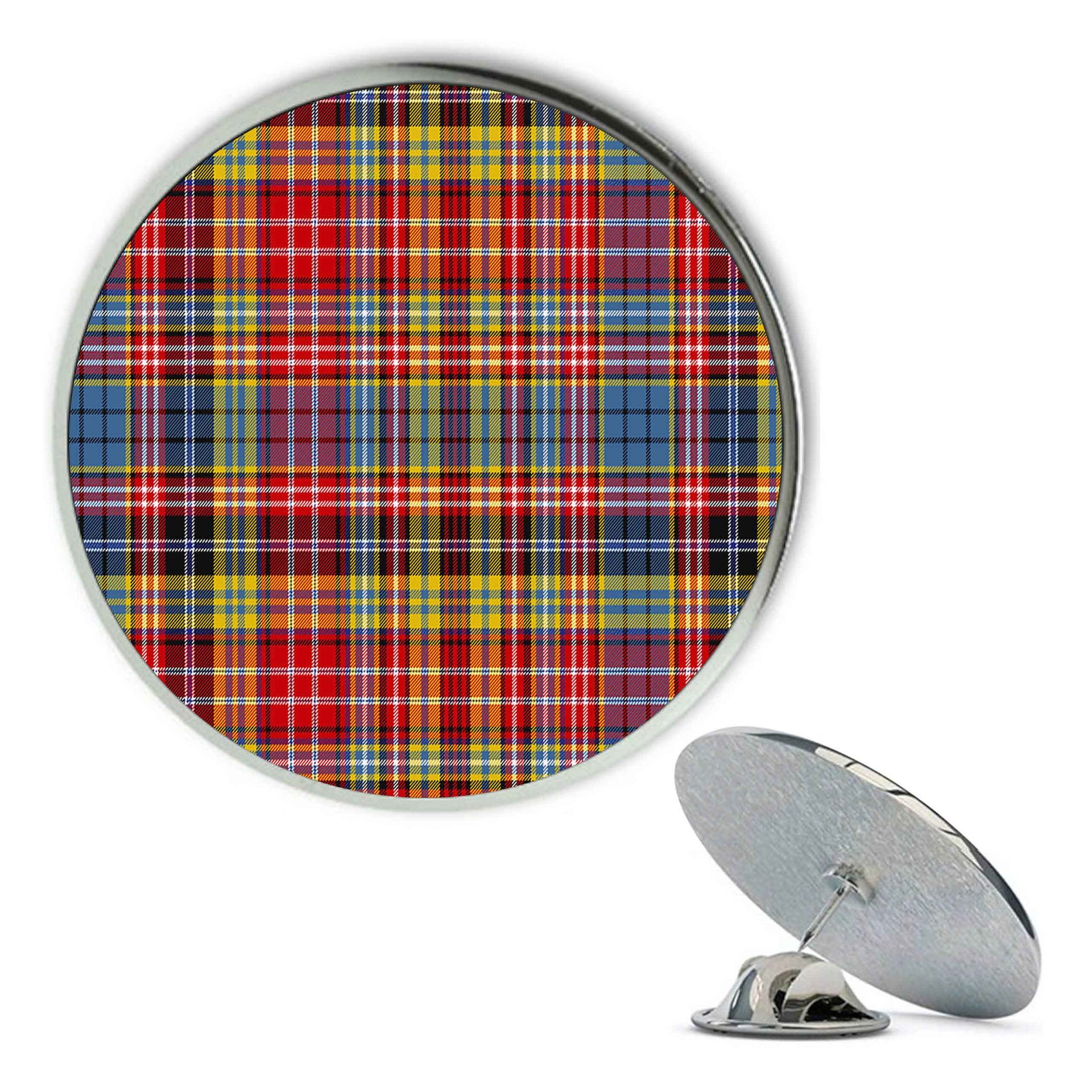 ScotsTee Shop Scottish Drummond of Strathallan Modern Metal Tartan Lapel Pin (5 pieces)