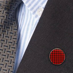ScotsTee Shop Scottish Wallace Hunting Red Metal Tartan Lapel Pin (5 pieces)