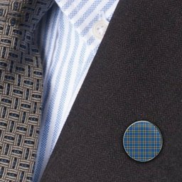 ScotsTee Shop Scottish McThomas Blue Modern Metal Tartan Lapel Pin (5 pieces)