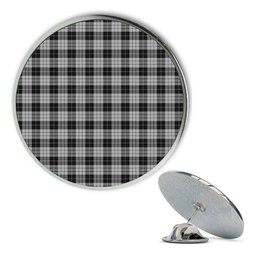 ScotsTee Shop Scottish MacLeod Black and White Metal Tartan Lapel Pin (5 pieces)