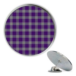 ScotsTee Shop Scottish Menzies Mauve and White Metal Tartan Lapel Pin (5 pieces)