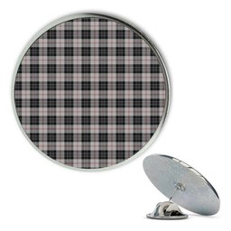 ScotsTee Shop Scottish MacPherson of Cluny Black and White Metal Tartan Lapel Pin (5 pieces)